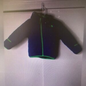 Blue Jacket with Green Accents